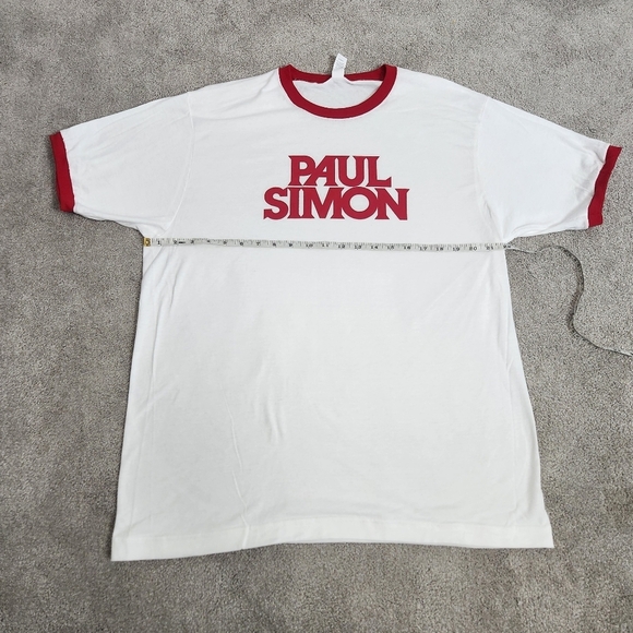 Paul Simon White & Red 70s Men's T-shirt Size L - Picture 6 of 14